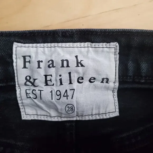 Frank & Eileen Monaghan Italian Vintage Denim Crop Jeans Black High Rise Size 28 - Picture 7 of 10